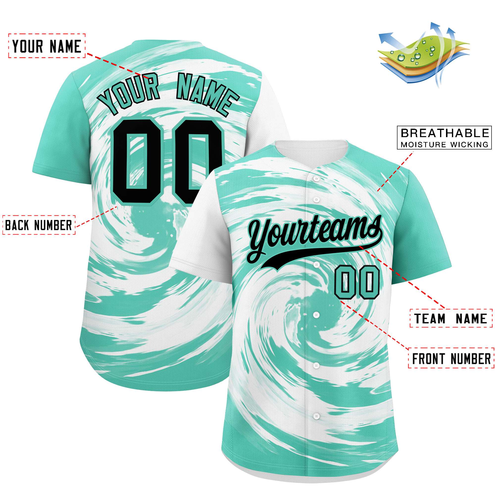 Custom White Bright Green Swirl Graffiti Pattern Authentic Baseball Jersey