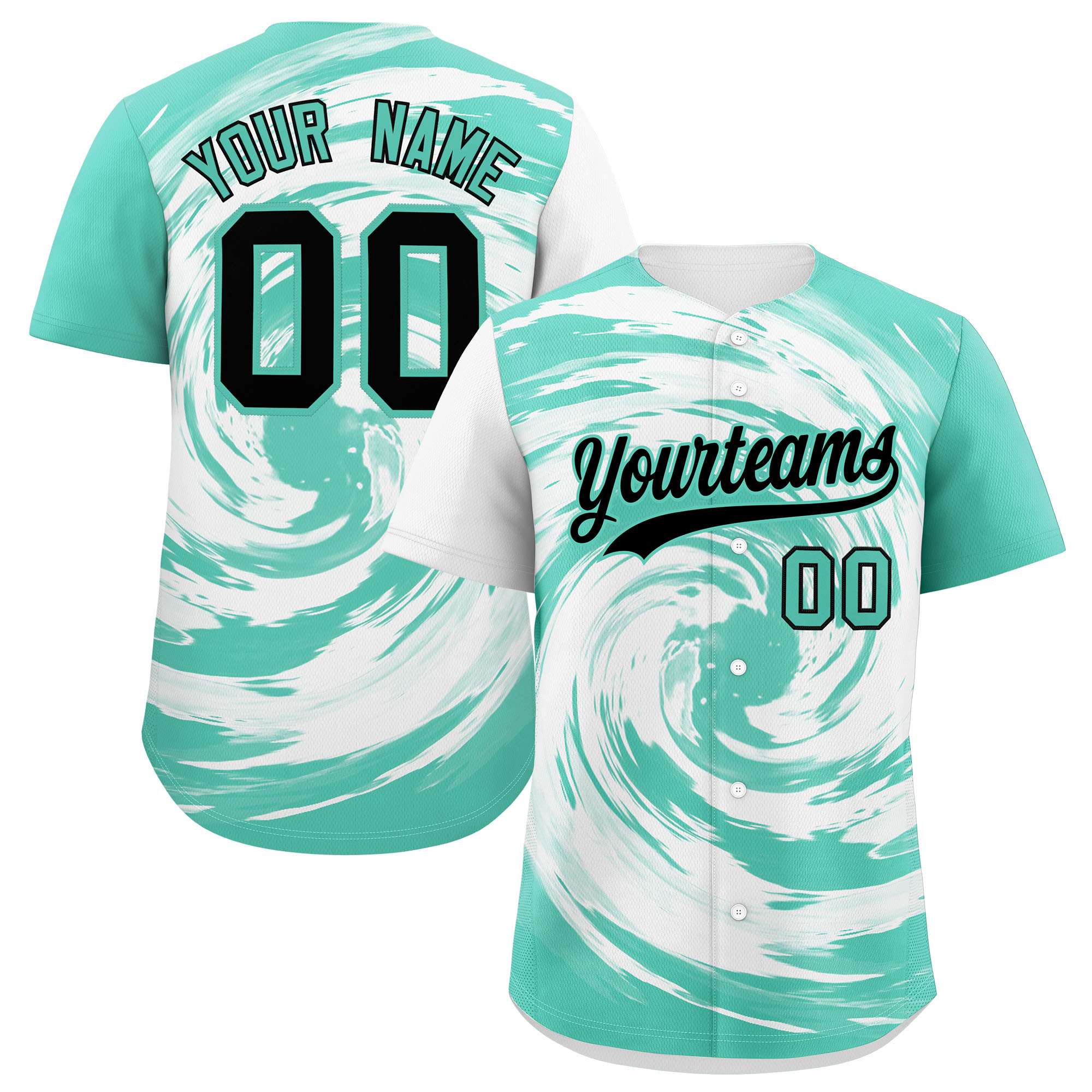 Custom White Bright Green Swirl Graffiti Pattern Authentic Baseball Jersey