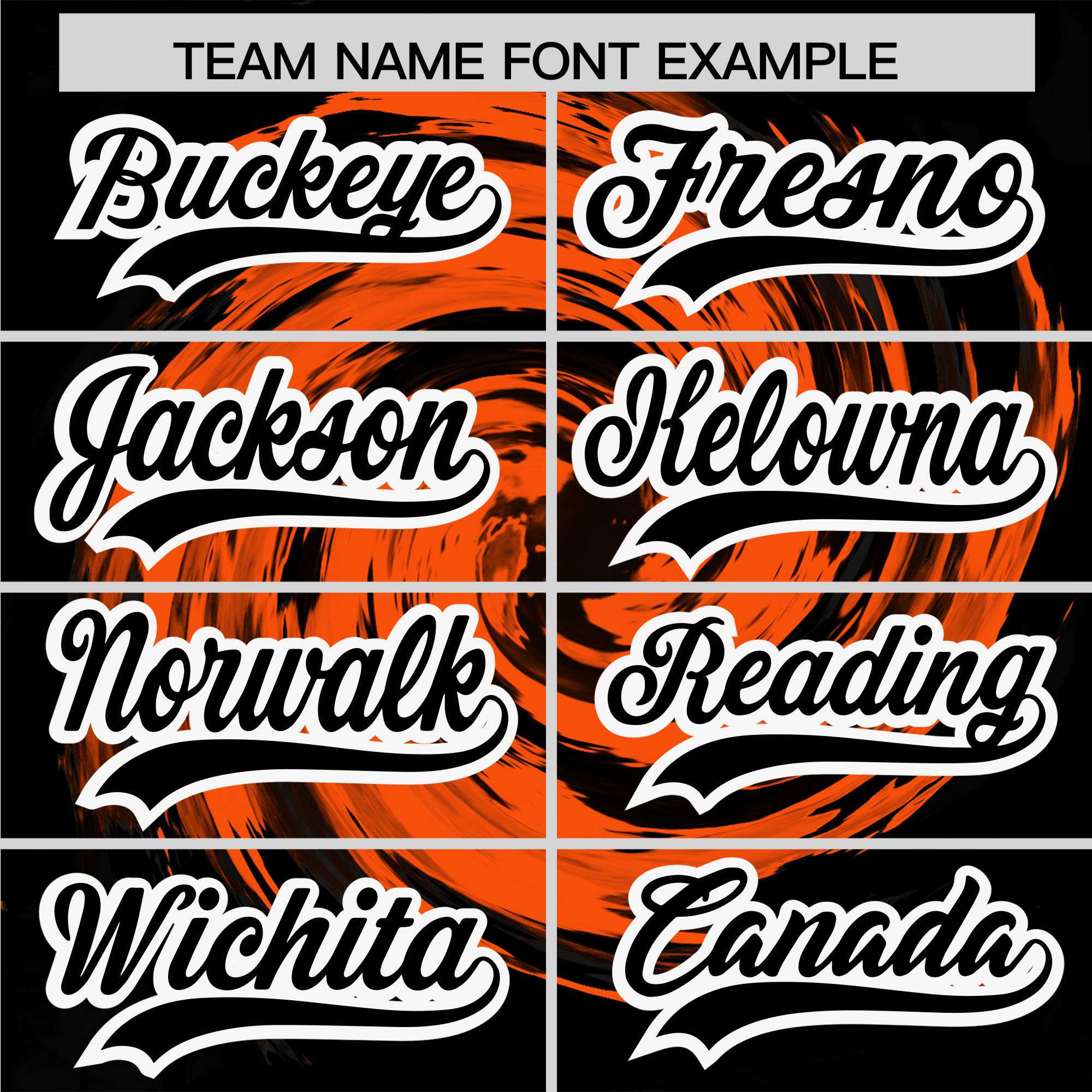 Custom Orange Black Swirl Graffiti Pattern Authentic Baseball Jersey