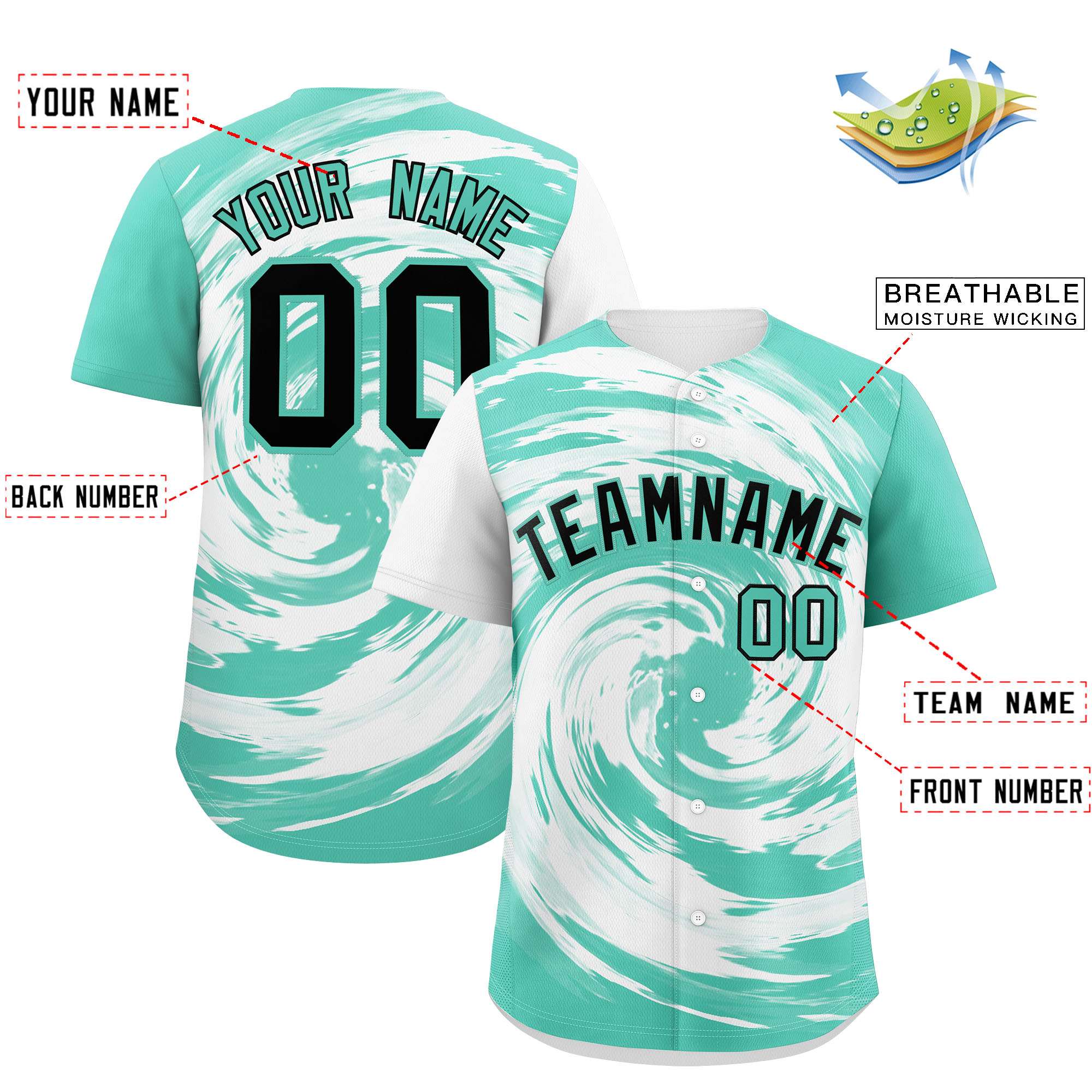 Custom White Bright Green Swirl Graffiti Pattern Authentic Baseball Jersey