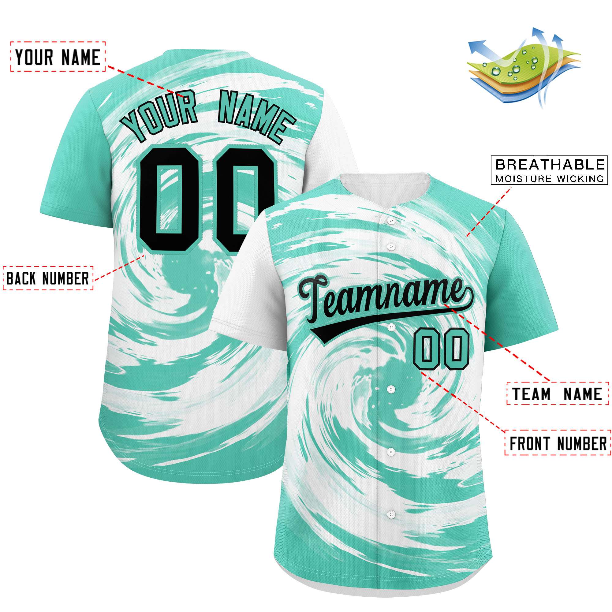 Custom White Bright Green Swirl Graffiti Pattern Authentic Baseball Jersey