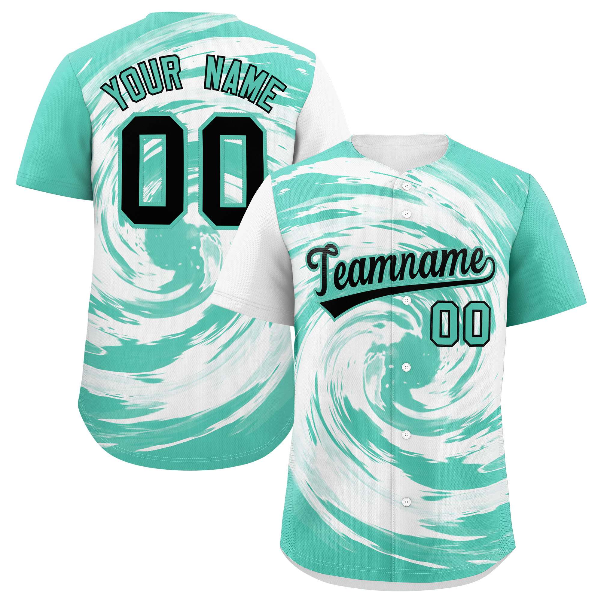 Custom White Bright Green Swirl Graffiti Pattern Authentic Baseball Jersey