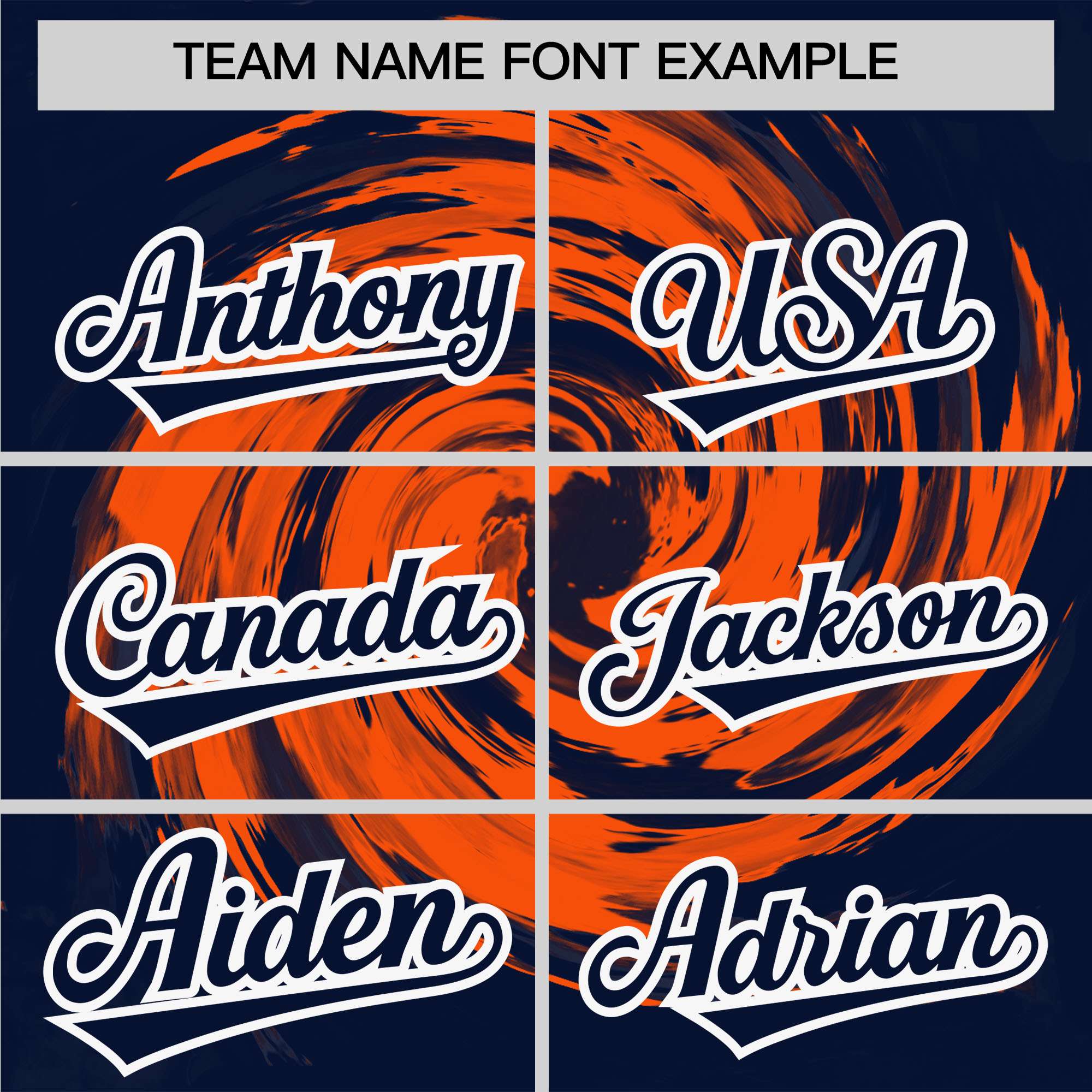 Custom Orange Navy Swirl Graffiti Pattern Authentic Baseball Jersey