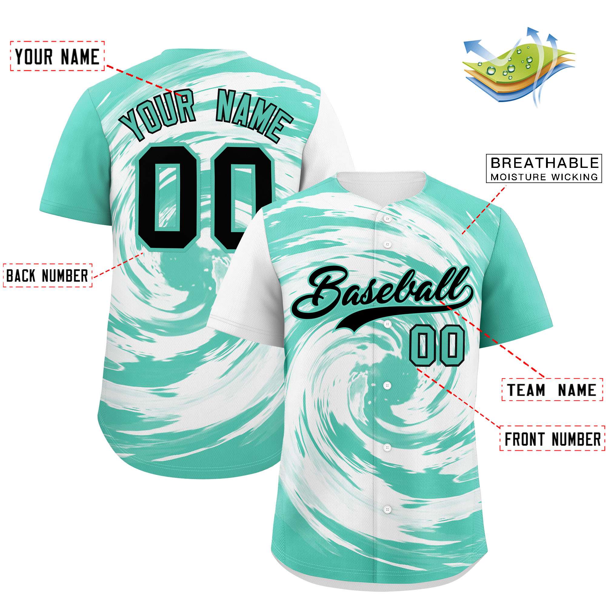 Custom White Bright Green Swirl Graffiti Pattern Authentic Baseball Jersey