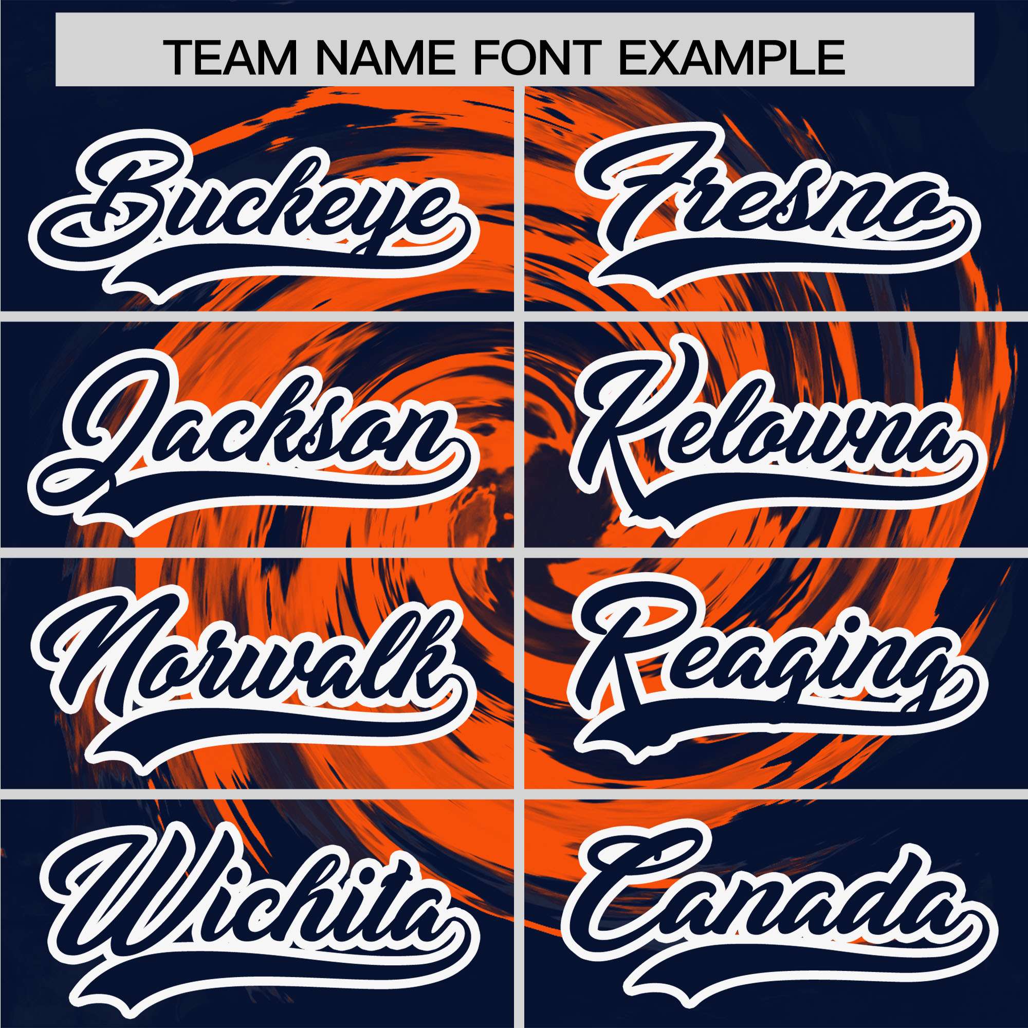 Custom Orange Navy Swirl Graffiti Pattern Authentic Baseball Jersey