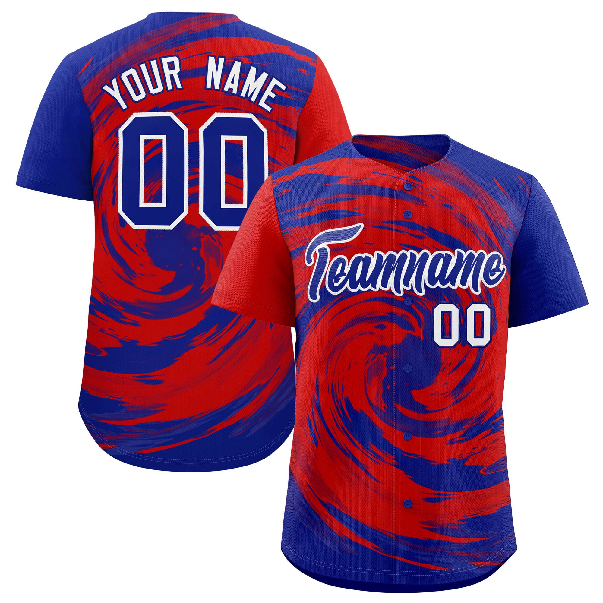 Custom Red Royal Swirl Graffiti Pattern Authentic Baseball Jersey