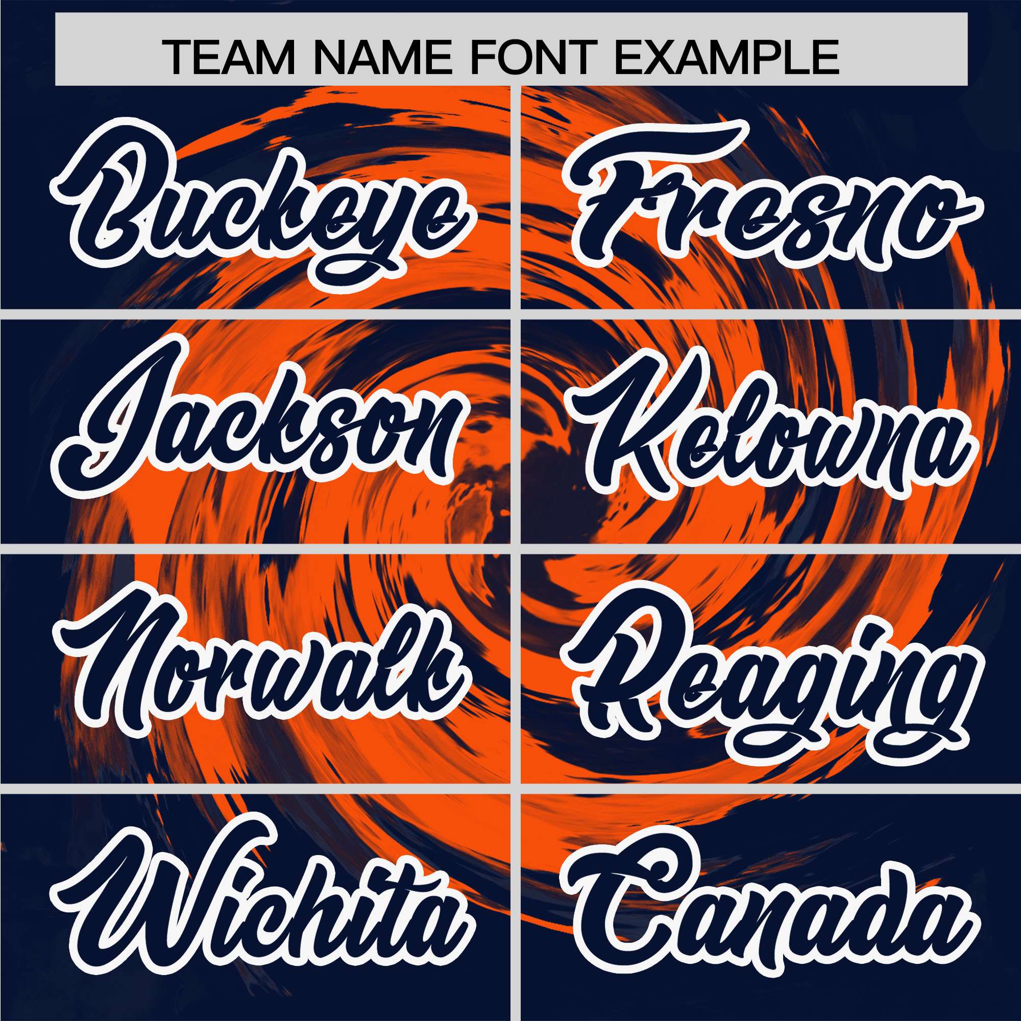 Custom Orange Navy Swirl Graffiti Pattern Authentic Baseball Jersey