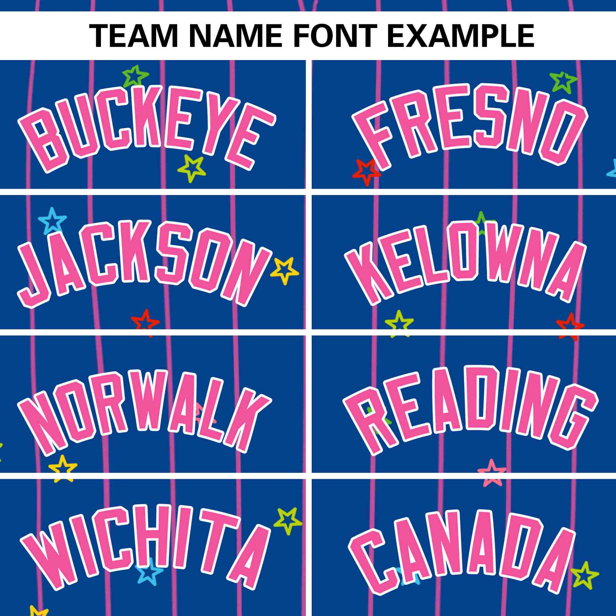 Custom Royal Pink Stripe Fashion Personalized Star Pattern Authentic Baseball Jersey