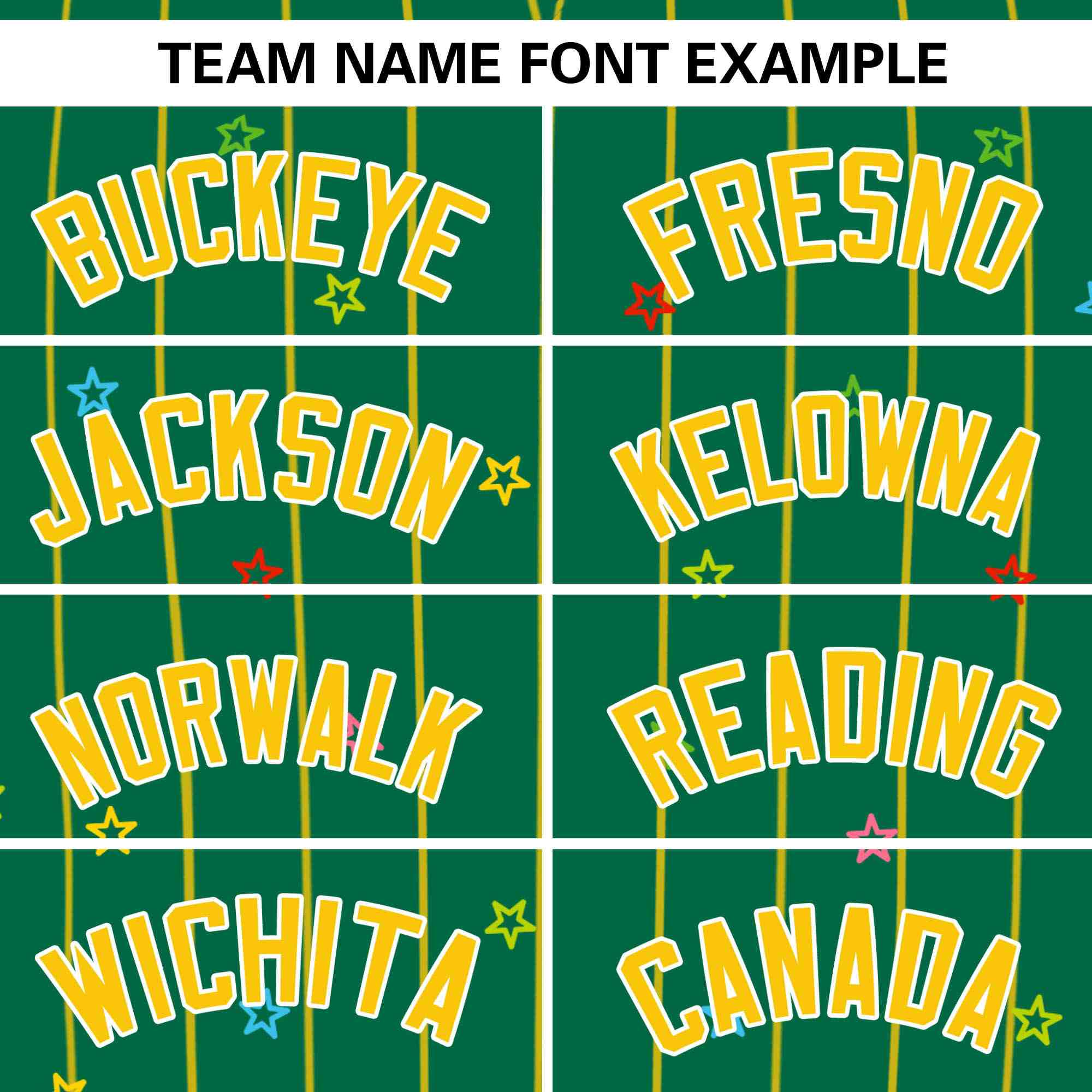 Custom Kelly Green Gold Stripe Fashion Personalized Star Pattern Authentic Baseball Jersey