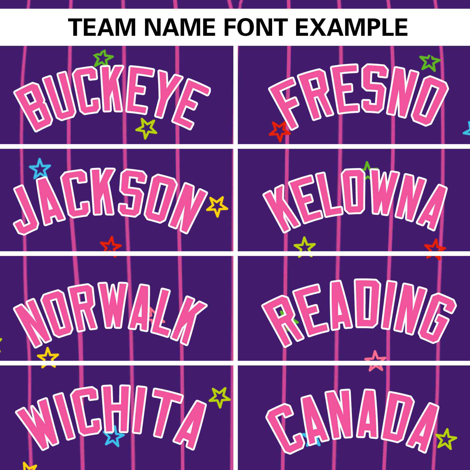 Custom Purple Pink Stripe Fashion Personalized Star Pattern Authentic Baseball Jersey