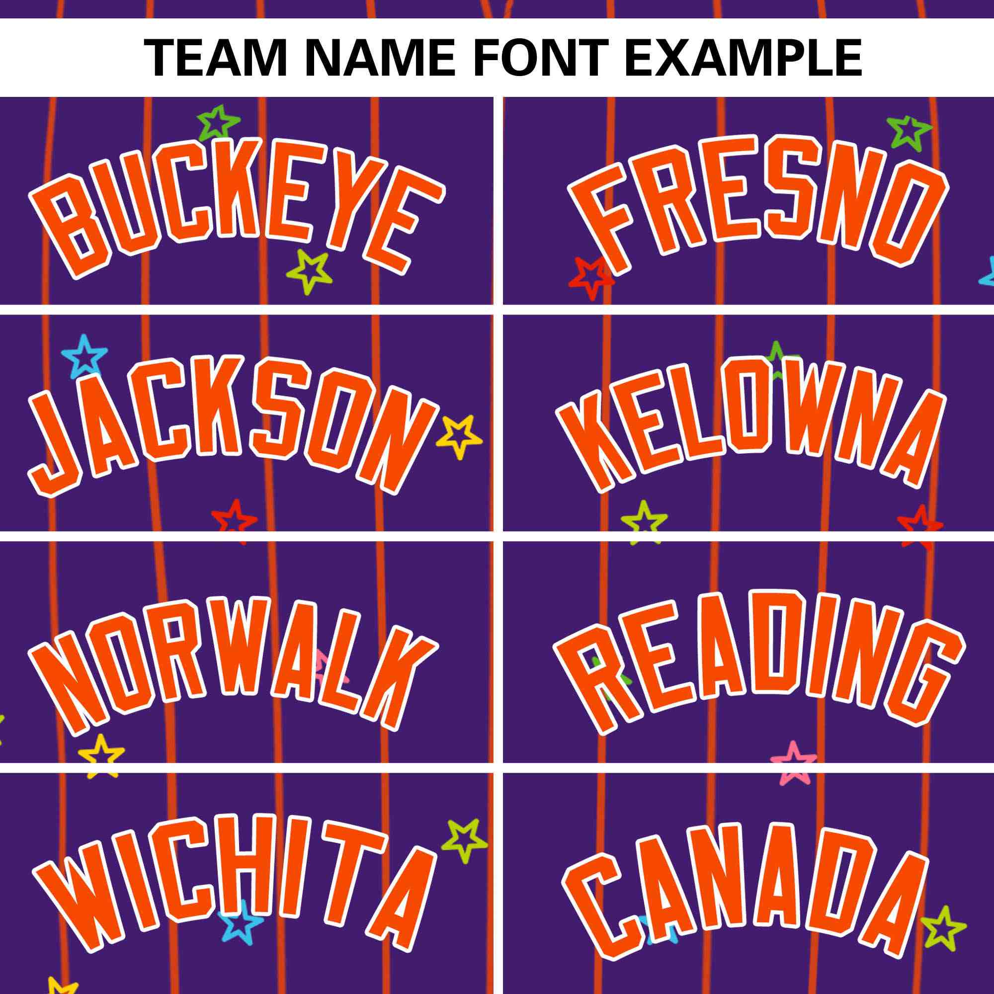 Custom Purple Orange Stripe Fashion Personalized Star Pattern Authentic Baseball Jersey