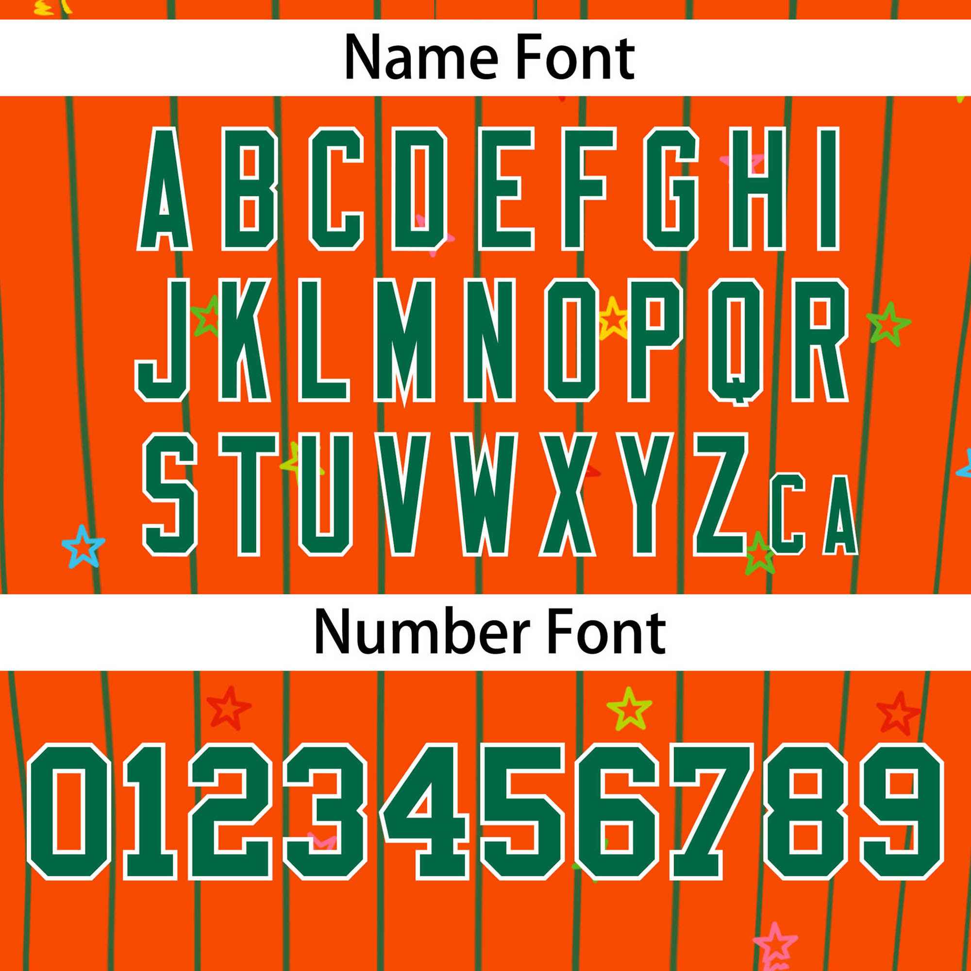 Custom Orange Kelly Green Stripe Fashion Personalized Star Pattern Authentic Baseball Jersey