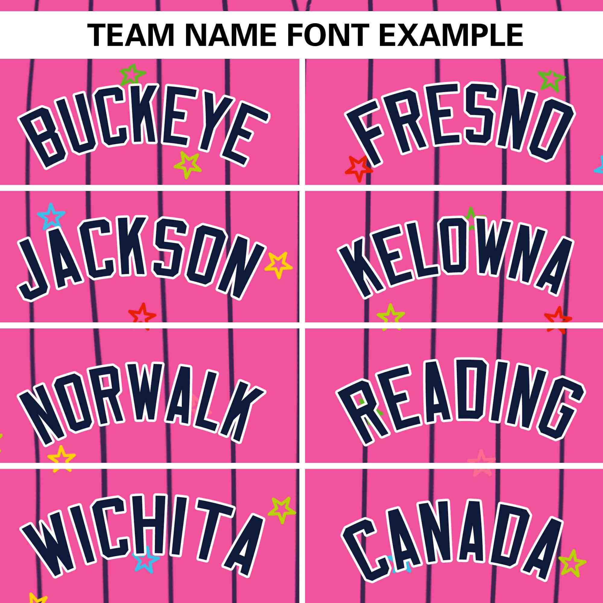 Custom Pink Navy Stripe Fashion Personalized Star Pattern Authentic Baseball Jersey