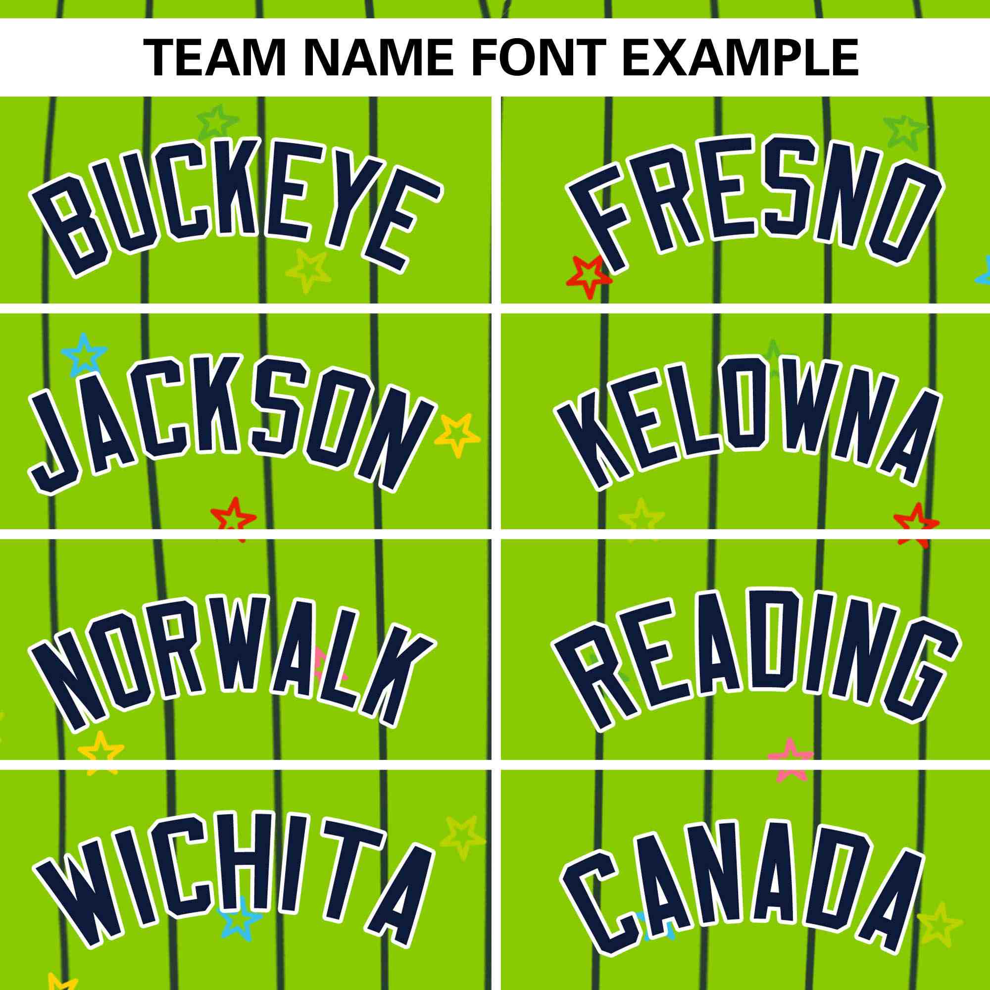 Custom Neon Green Navy Stripe Fashion Personalized Star Pattern Authentic Baseball Jersey