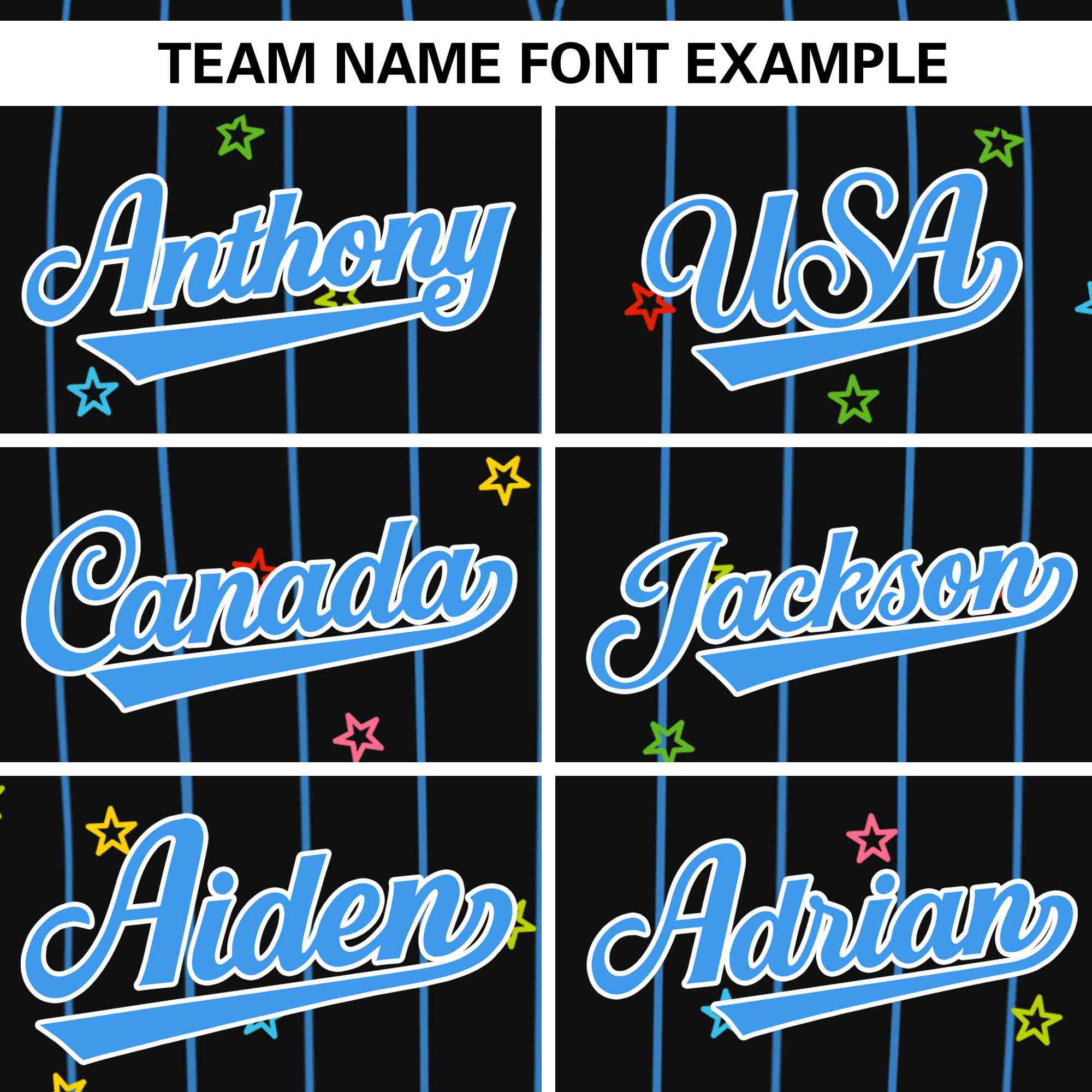 Custom Black Powder Blue Stripe Fashion Personalized Star Pattern Authentic Baseball Jersey