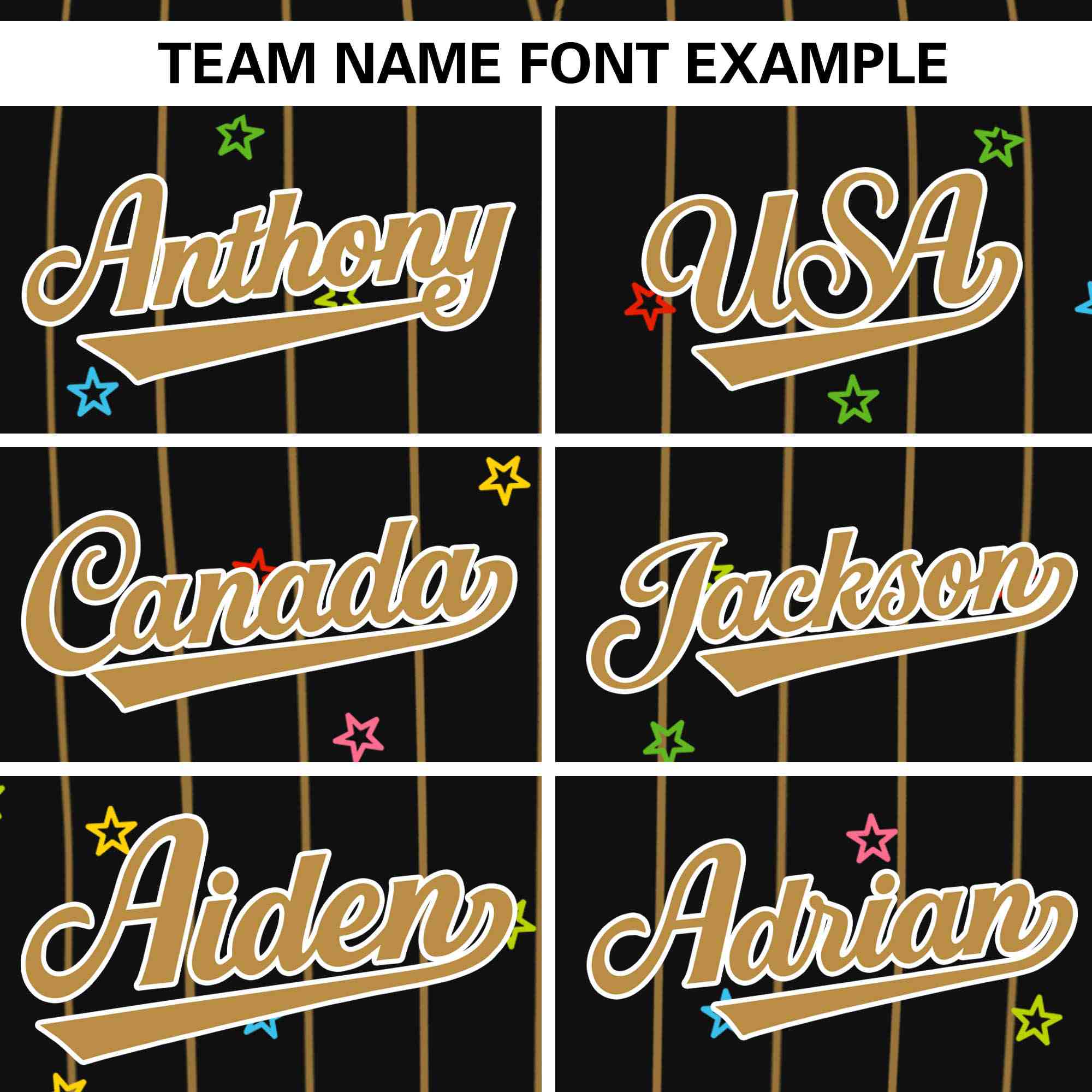 Custom Black Old Gold Stripe Fashion Personalized Star Pattern Authentic Baseball Jersey