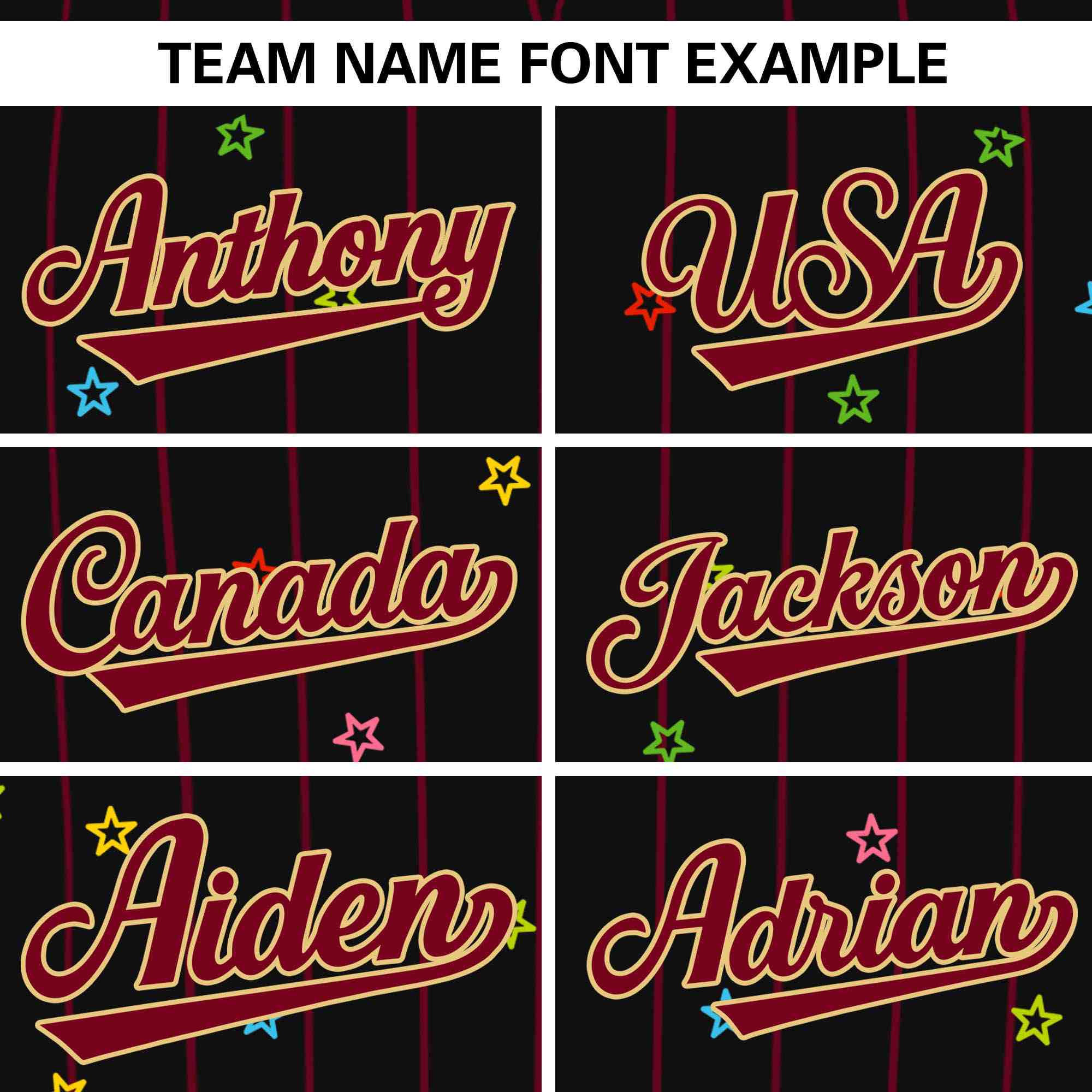 Custom Black Crimson Stripe Fashion Personalized Star Pattern Authentic Baseball Jersey