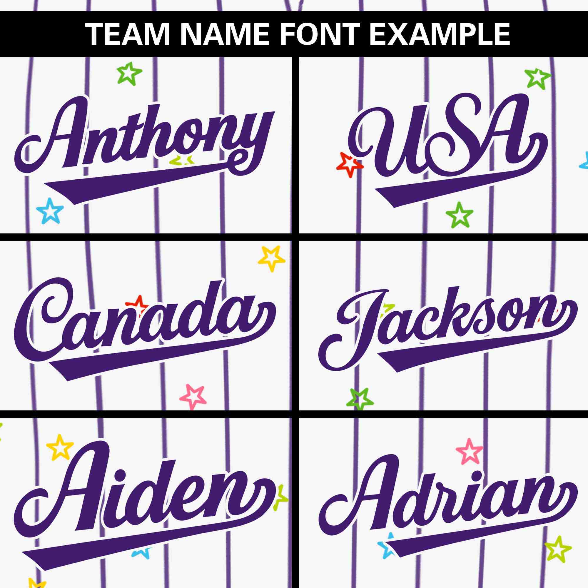 Custom White Purple Stripe Fashion Personalized Star Pattern Authentic Baseball Jersey