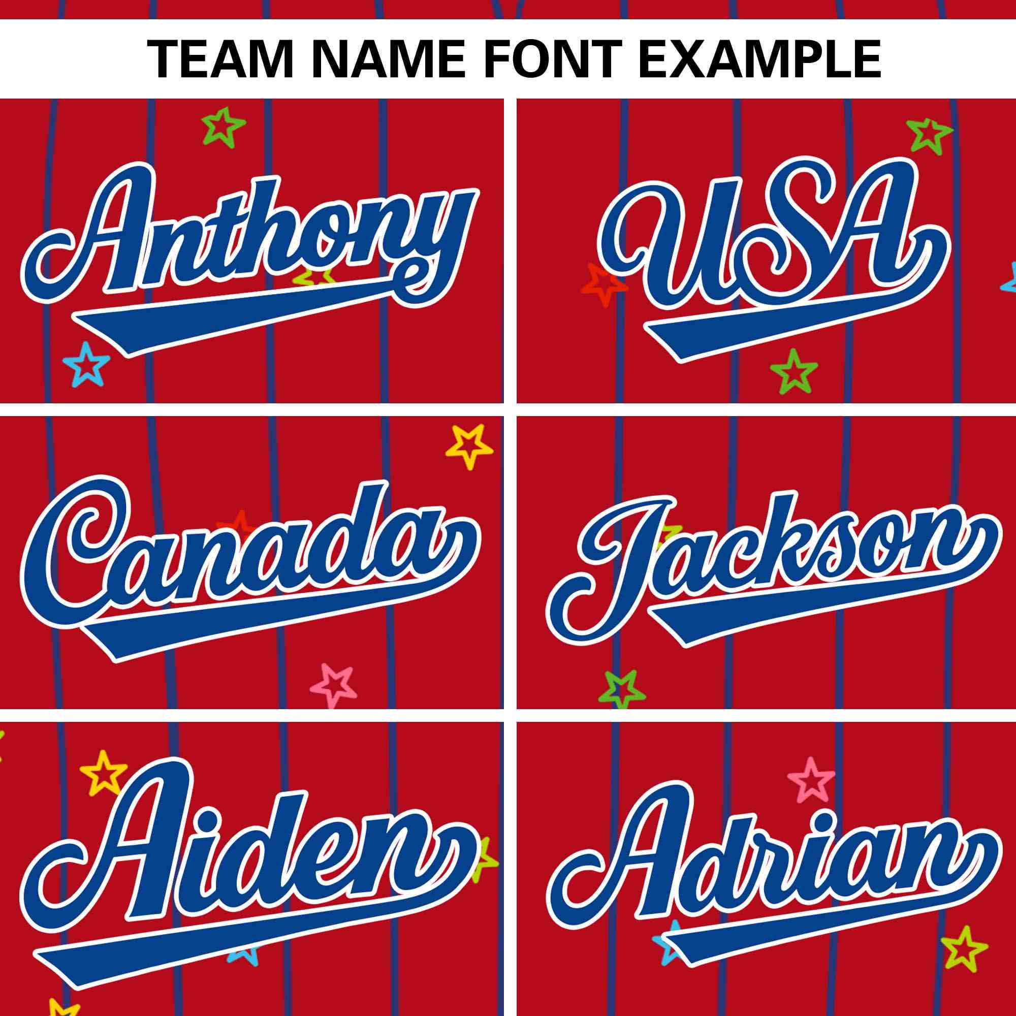 Custom Red Royal Stripe Fashion Personalized Star Pattern Authentic Baseball Jersey