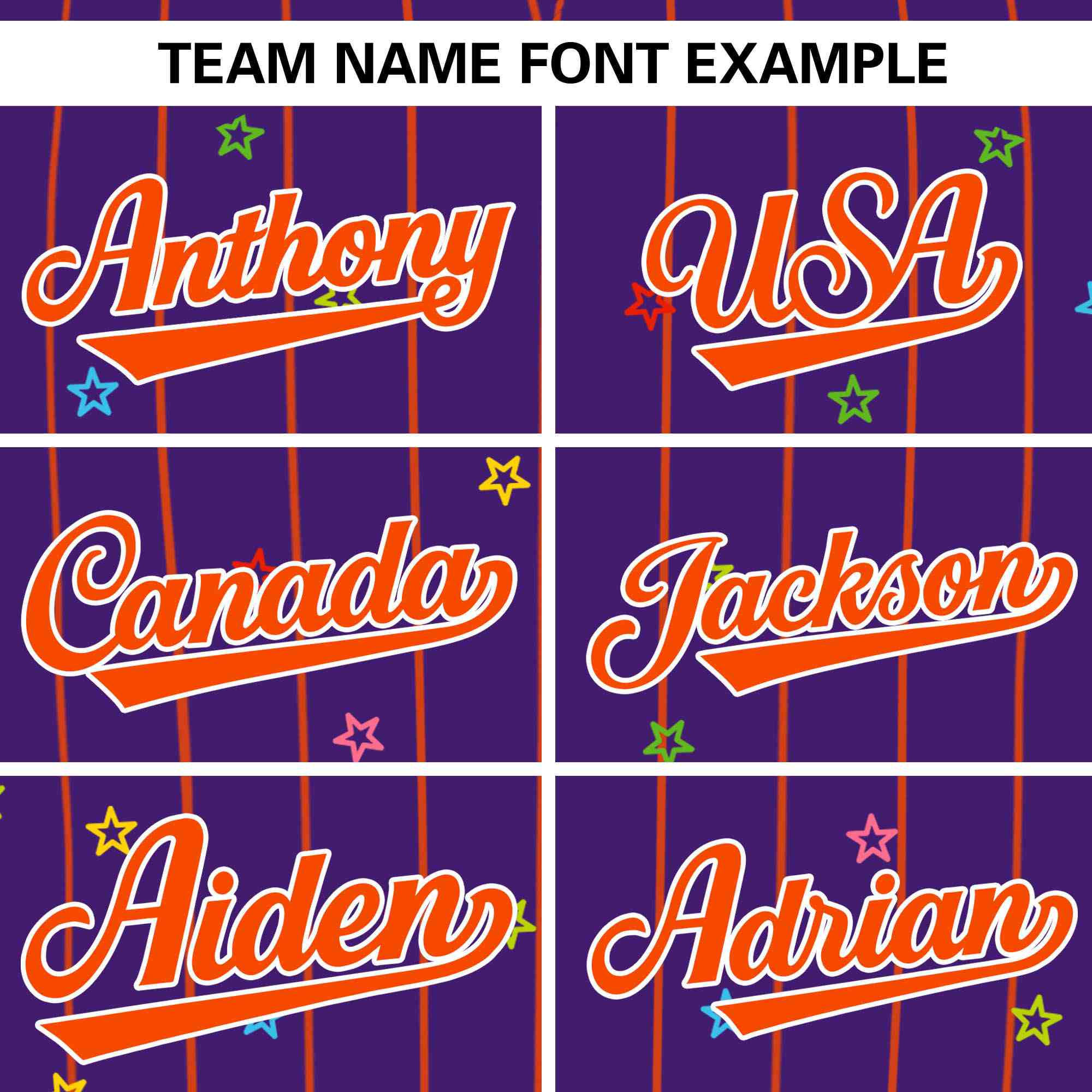 Custom Purple Orange Stripe Fashion Personalized Star Pattern Authentic Baseball Jersey