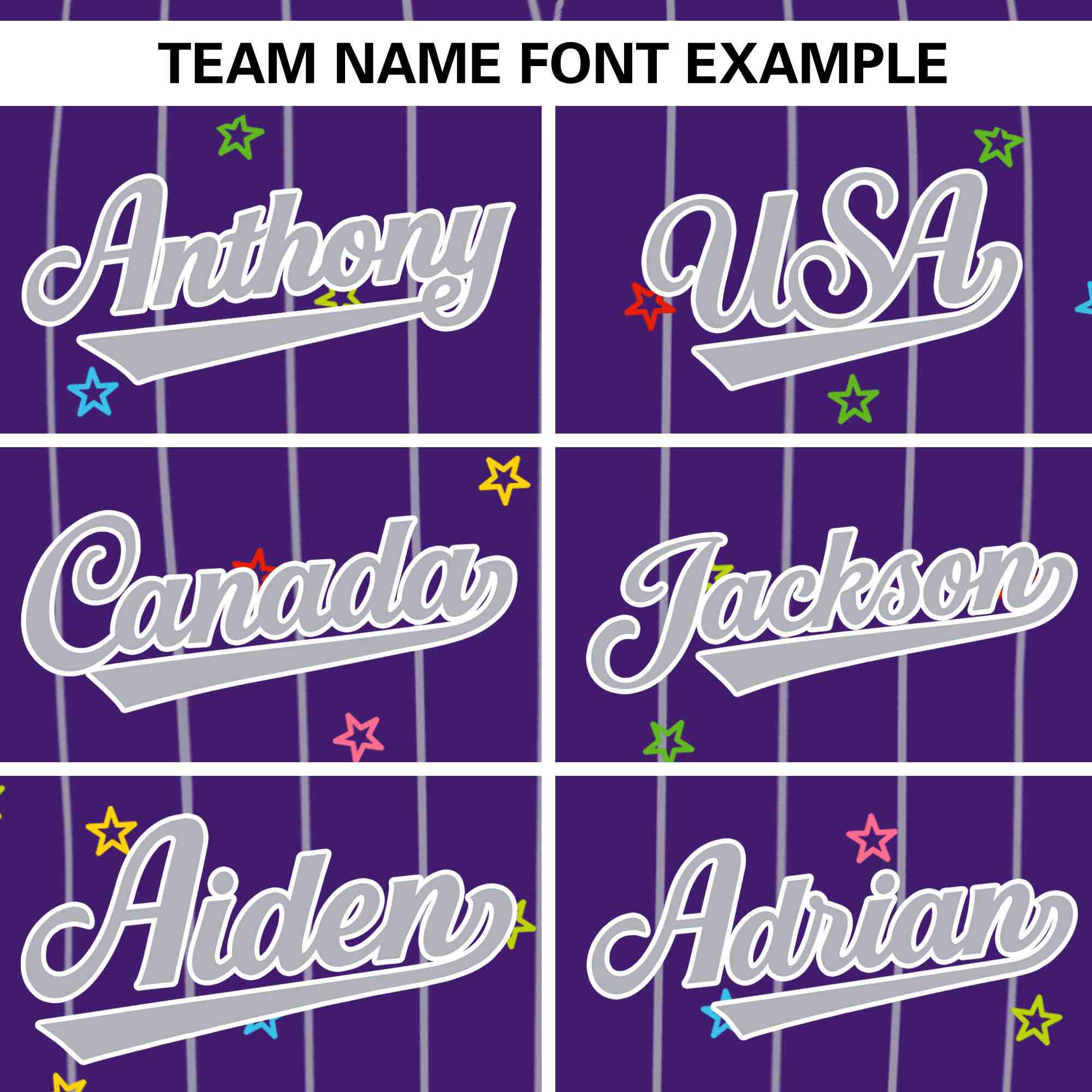 Custom Purple Gray Stripe Fashion Personalized Star Pattern Authentic Baseball Jersey