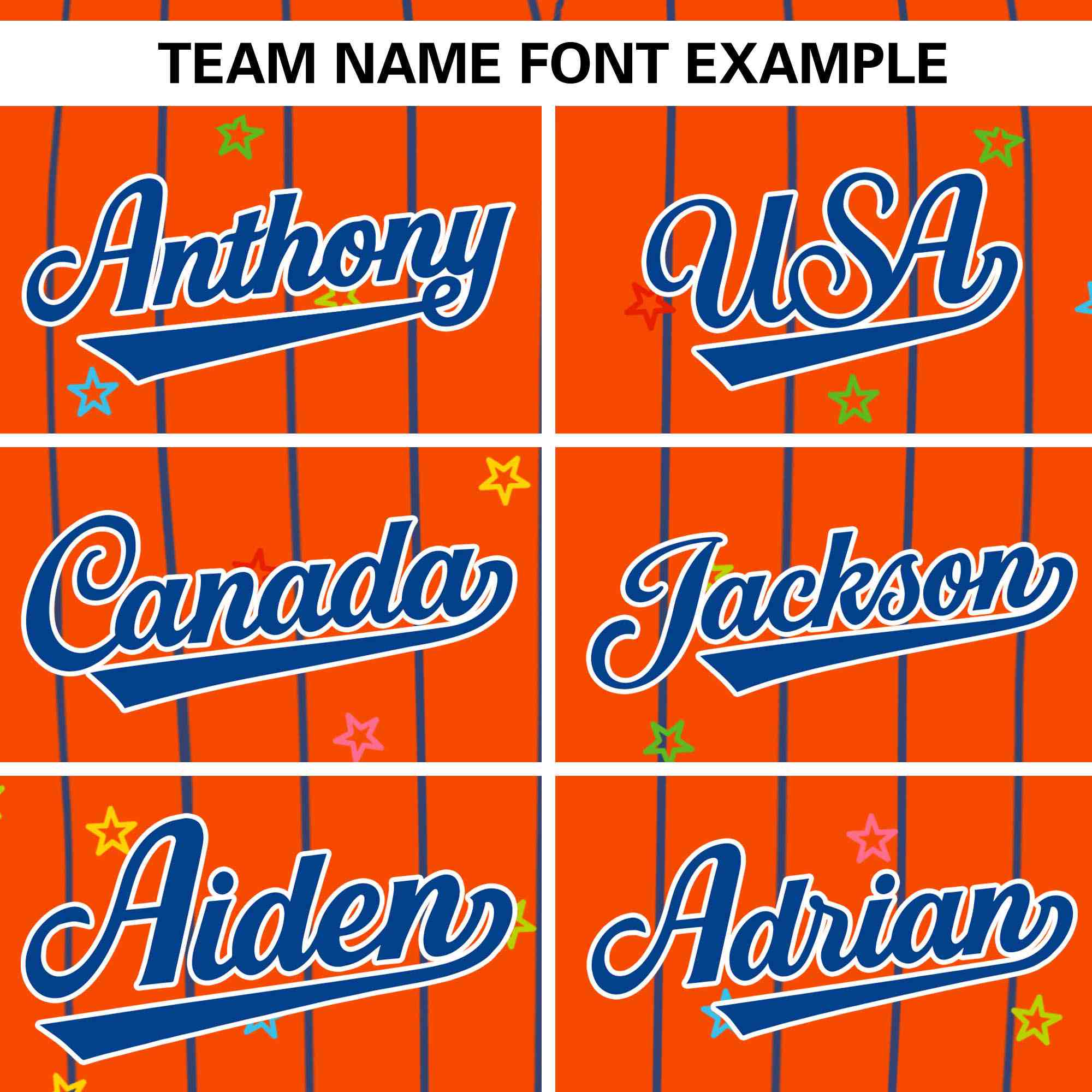 Custom Orange Royal Stripe Fashion Personalized Star Pattern Authentic Baseball Jersey