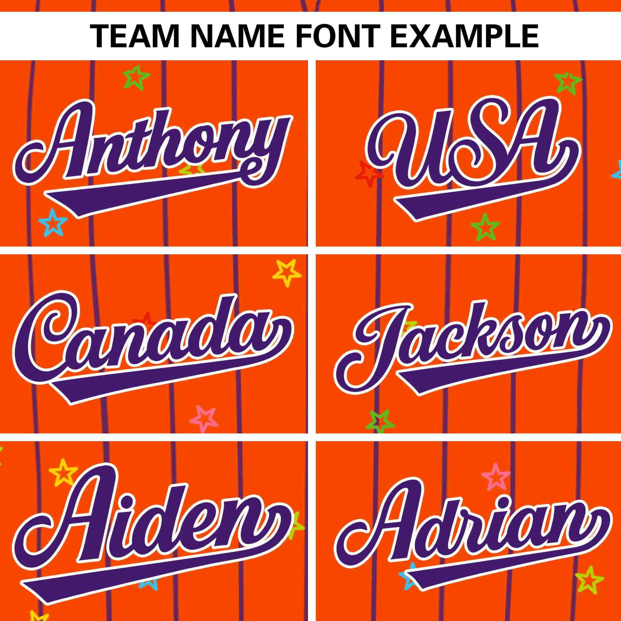 Custom Orange Purple Stripe Fashion Personalized Star Pattern Authentic Baseball Jersey