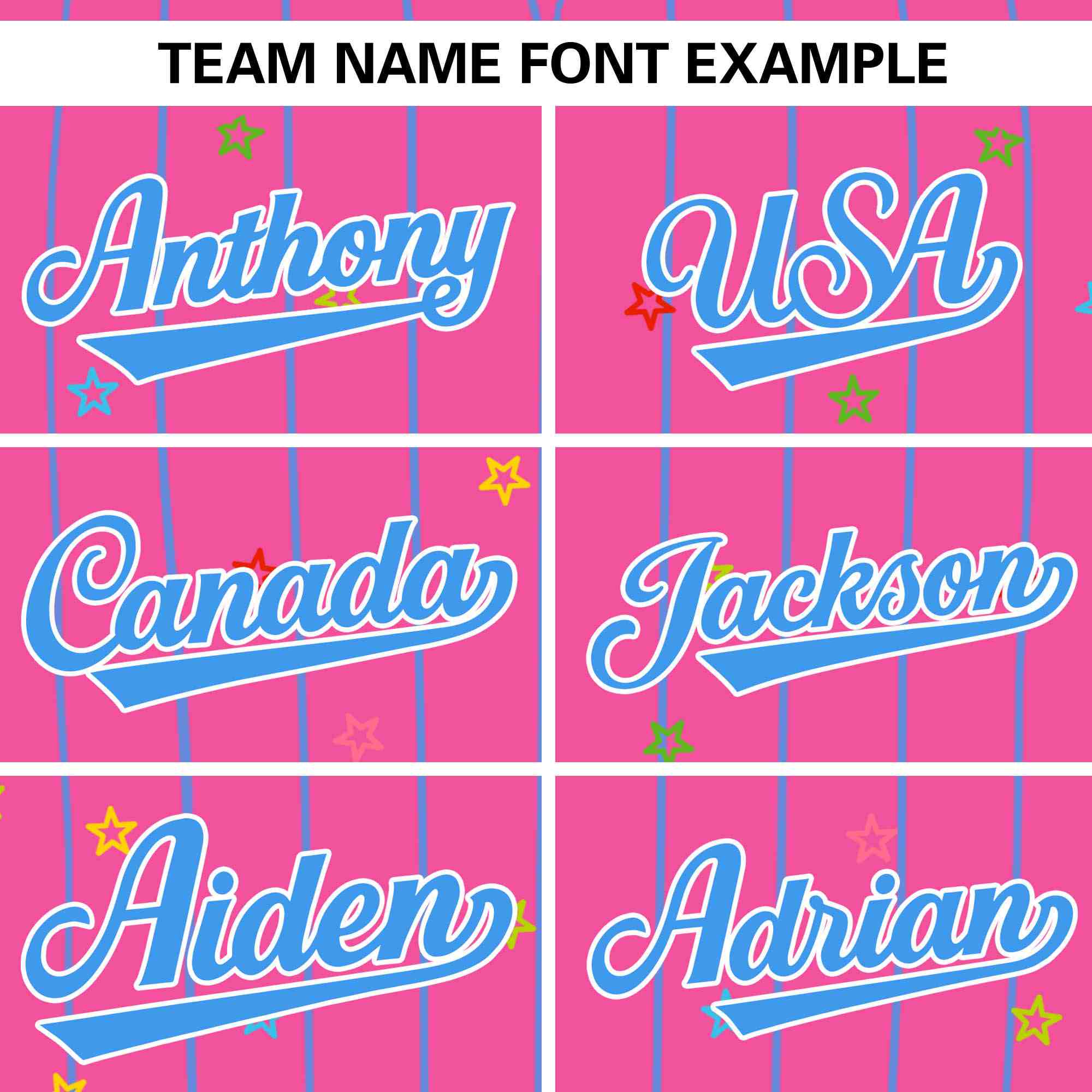 Custom Pink Powder Blue Stripe Fashion Personalized Star Pattern Authentic Baseball Jersey