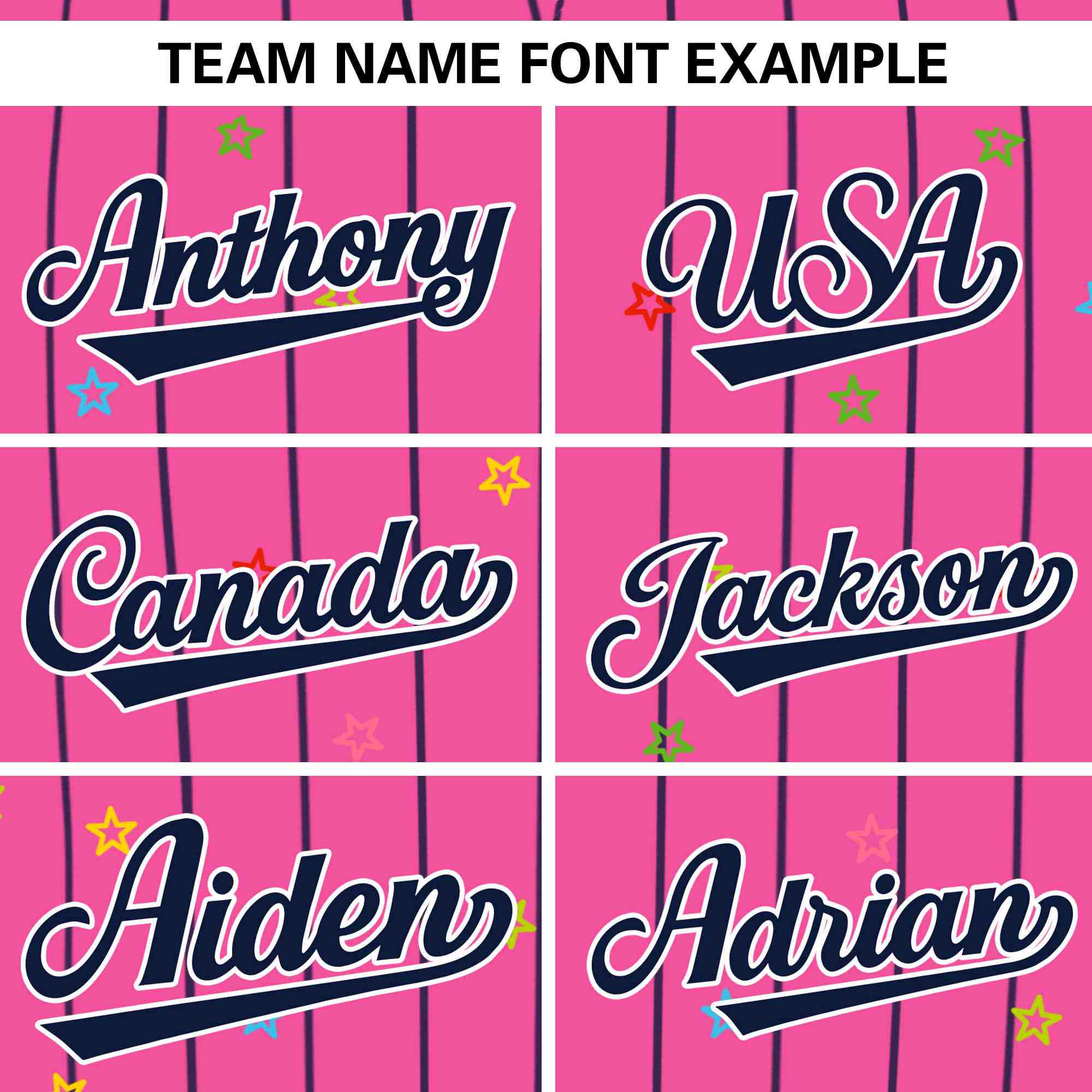 Custom Pink Navy Stripe Fashion Personalized Star Pattern Authentic Baseball Jersey