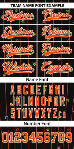 Custom Black Orange Stripe Fashion Personalized Star Pattern Authentic Baseball Jersey