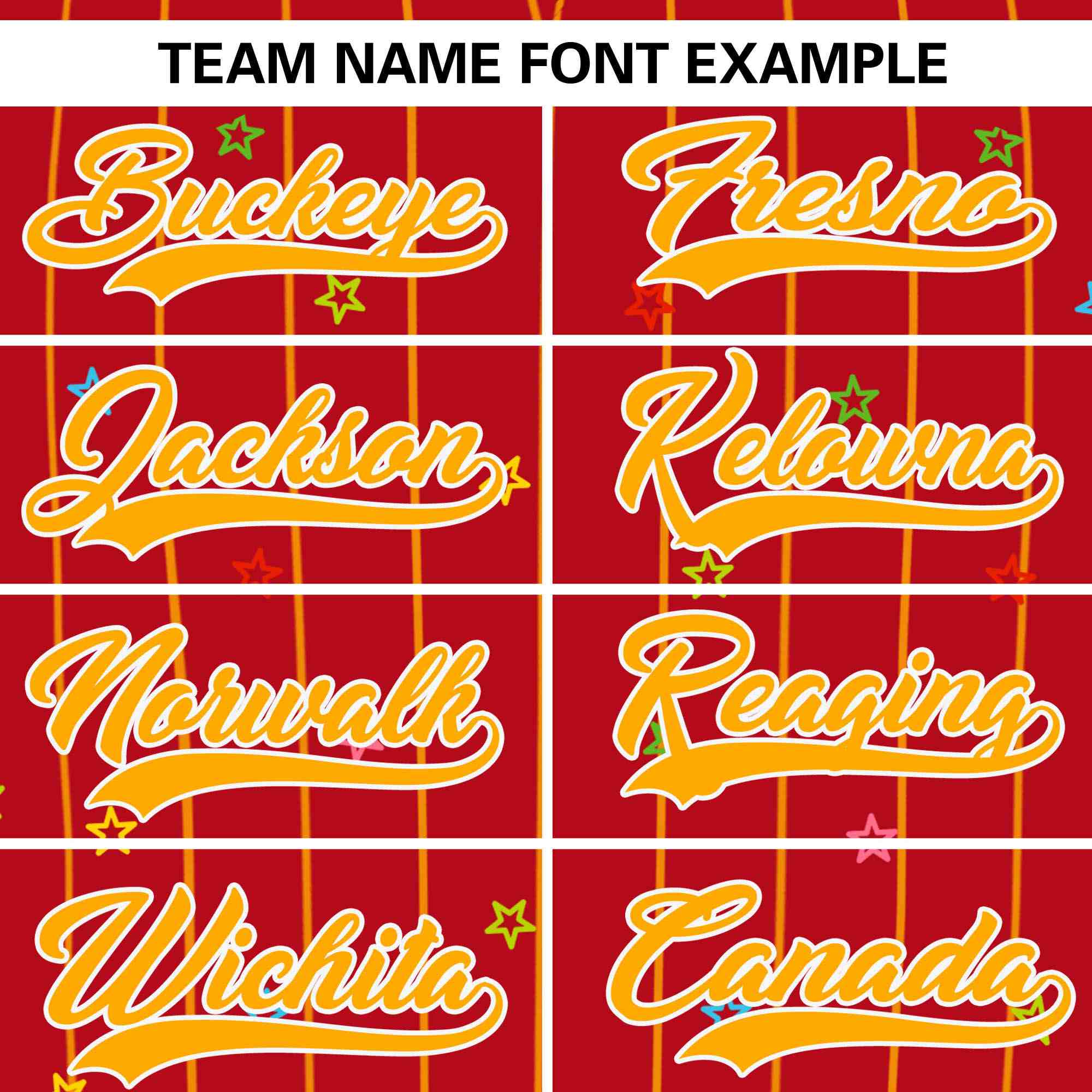 Custom Red Yellow Stripe Fashion Personalized Star Pattern Authentic Baseball Jersey