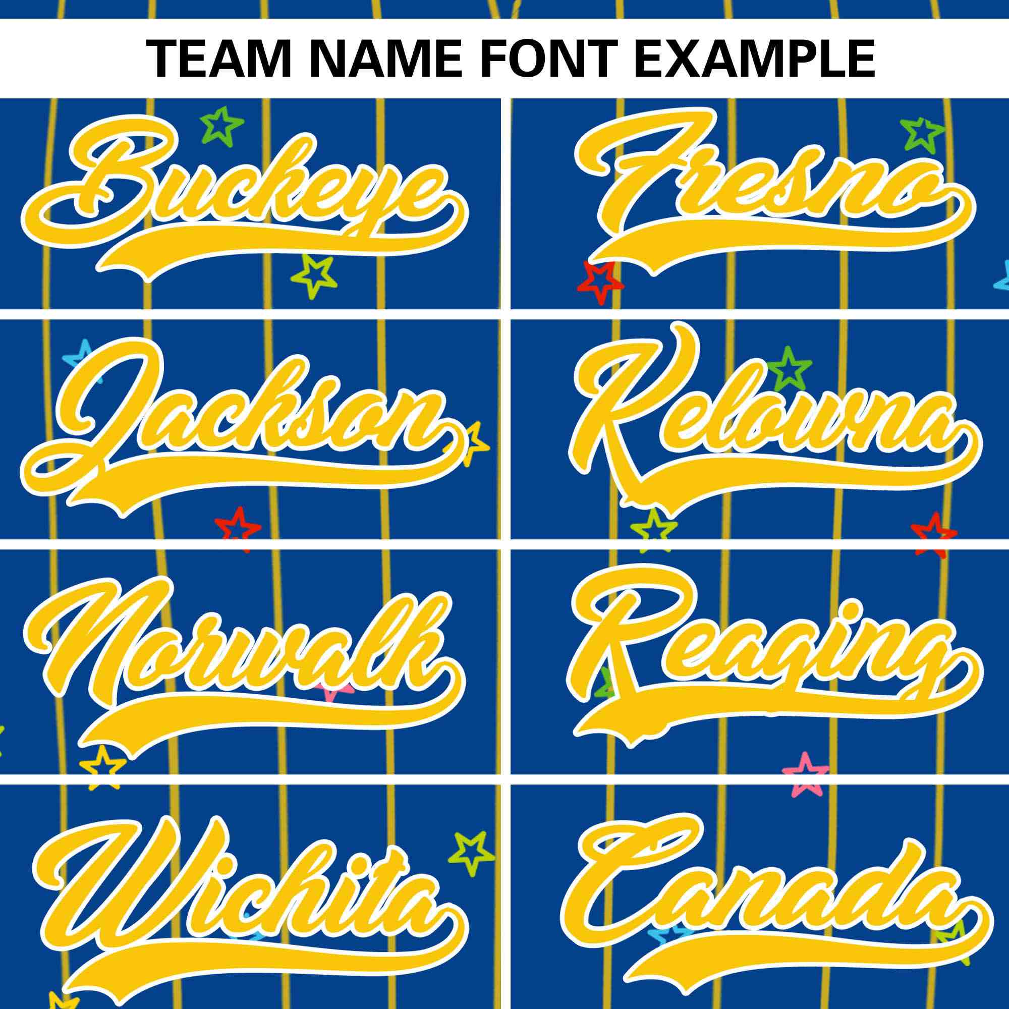 Custom Royal Gold Stripe Fashion Personalized Star Pattern Authentic Baseball Jersey