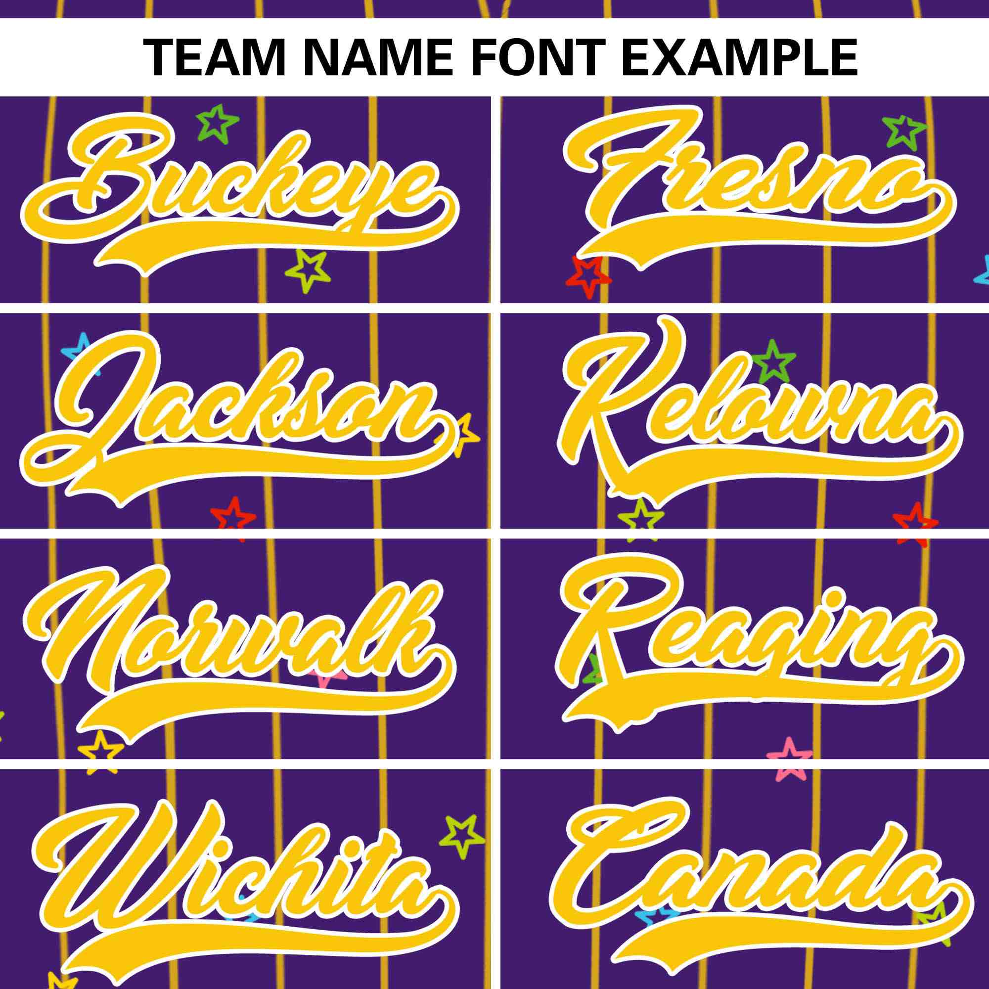 Custom Purple Gold Stripe Fashion Personalized Star Pattern Authentic Baseball Jersey