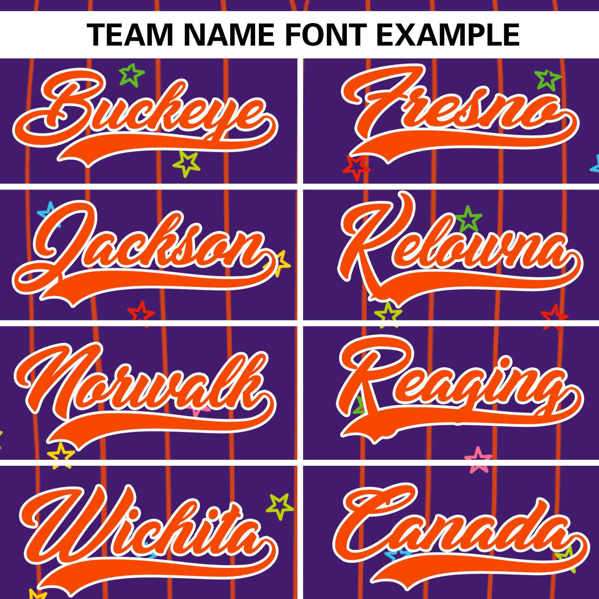 Custom Purple Orange Stripe Fashion Personalized Star Pattern Authentic Baseball Jersey