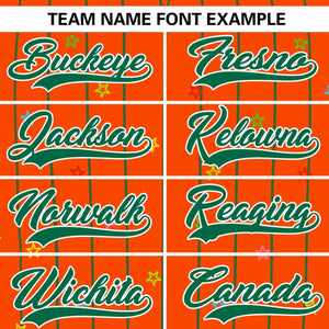 Custom Orange Kelly Green Stripe Fashion Personalized Star Pattern Authentic Baseball Jersey