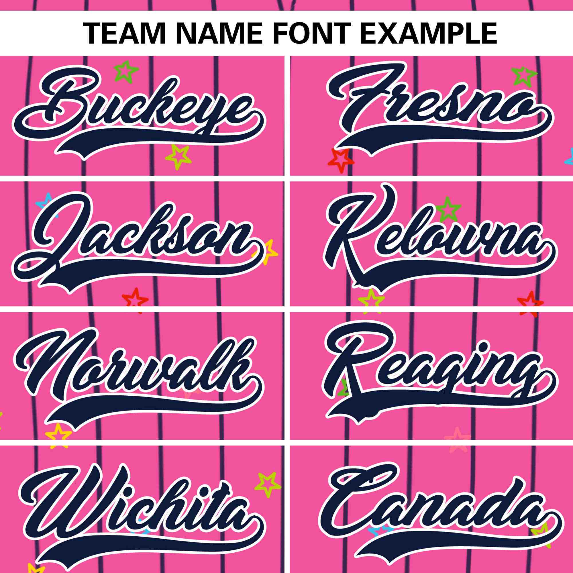 Custom Pink Navy Stripe Fashion Personalized Star Pattern Authentic Baseball Jersey