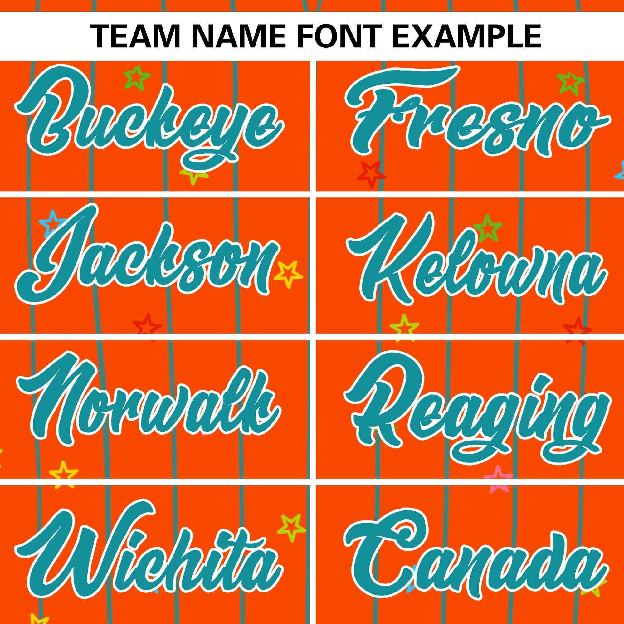 Custom Orange Aqua Stripe Fashion Personalized Star Pattern Authentic Baseball Jersey