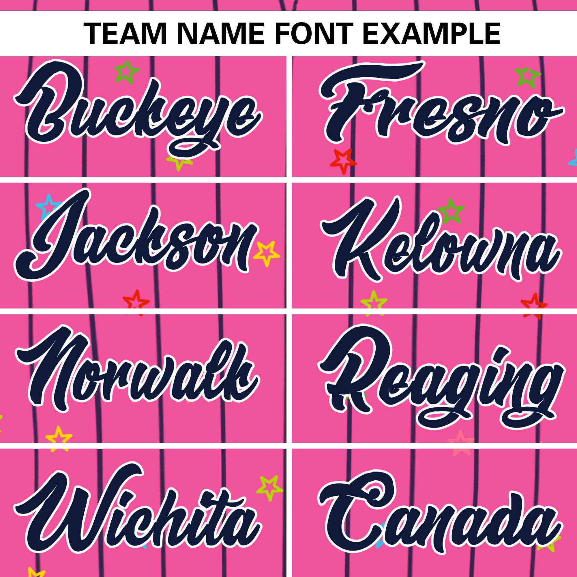 Custom Pink Navy Stripe Fashion Personalized Star Pattern Authentic Baseball Jersey