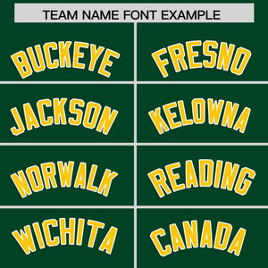 Custom Green Gold Star Ribbing Authentic Baseball Jersey