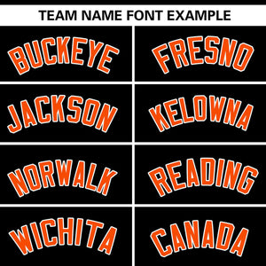 Custom Black Orange Gradient Side Personalized Star Pattern Authentic Baseball Jersey