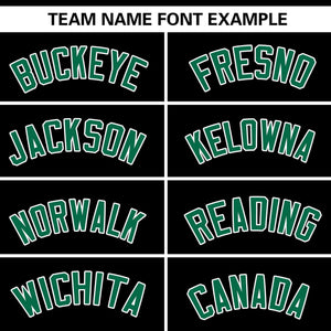 Custom Black Kelly Green Gradient Side Personalized Star Pattern Authentic Baseball Jersey