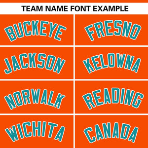 Custom Orange Aqua Gradient Side Personalized Star Pattern Authentic Baseball Jersey