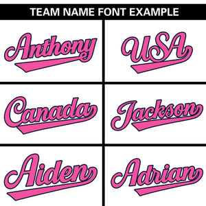 Custom White Pink Gradient Side Personalized Star Pattern Authentic Baseball Jersey