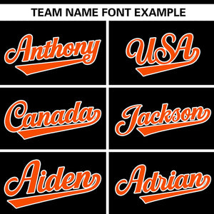 Custom Black Orange Gradient Side Personalized Star Pattern Authentic Baseball Jersey