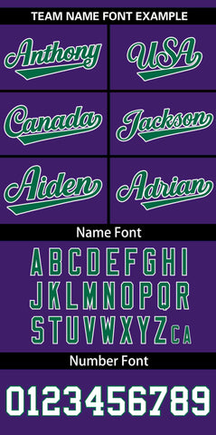 Custom Purple Kelly Green Gradient Side Personalized Star Pattern Authentic Baseball Jersey