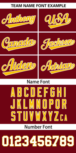 Custom Crimson Gold Gradient Side Personalized Star Pattern Authentic Baseball Jersey