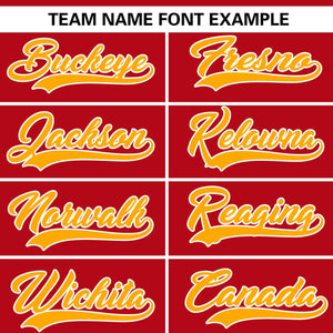 Custom Red Yellow Gradient Side Personalized Star Pattern Authentic Baseball Jersey