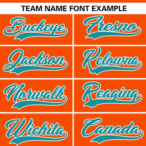 Custom Orange Aqua Gradient Side Personalized Star Pattern Authentic Baseball Jersey