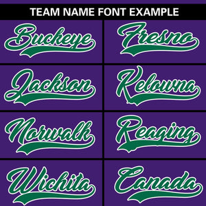 Custom Purple Kelly Green Gradient Side Personalized Star Pattern Authentic Baseball Jersey