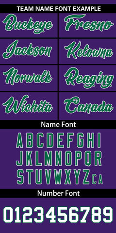 Custom Purple Kelly Green Gradient Side Personalized Star Pattern Authentic Baseball Jersey